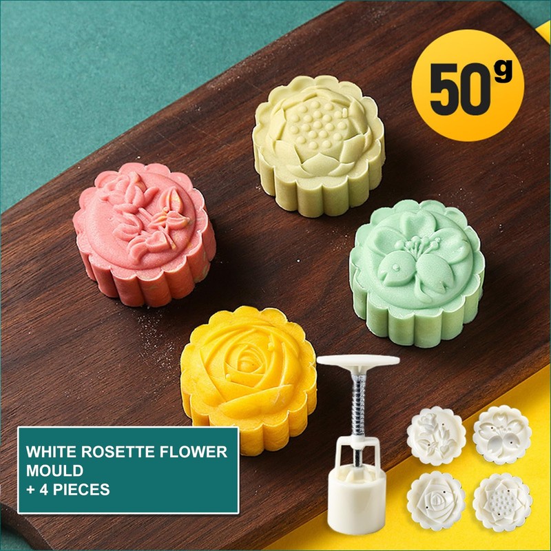 Moon Cake Mould Set 50g 12 PCS Pattern Hand-Pressure Mooncake MoldsIncludes 1... gallery