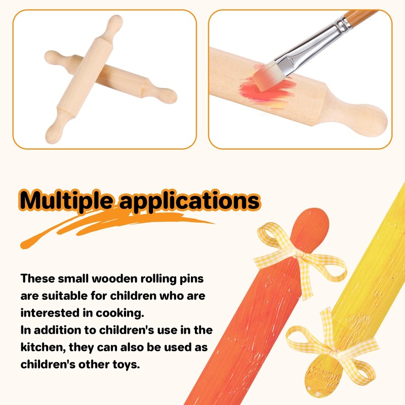 Wooden Rolling Pin 6 Inches Long Kitchen Baking Rolling Pin Small Wood3681 gallery