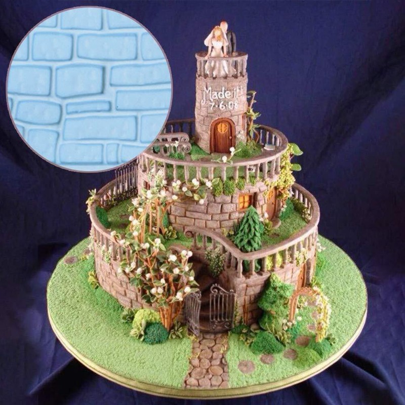 10 Set Fondant Impression Mat Mold Lace Embossing Mat Tree Bark/Brick Wall/Fl... gallery