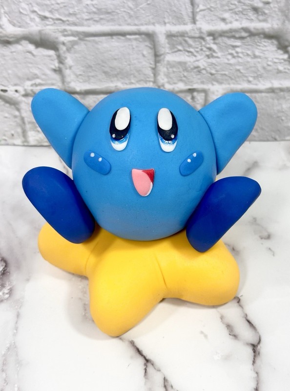 🌟 3D Blue Kirby Star Pillow Fondant Toppers 🌟