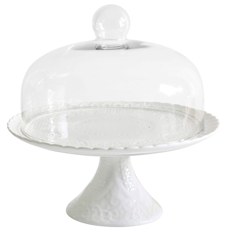 ® 12 Inches White Porcelain Decorative Cake Stand-Cupcake Stand (CS01 - Glass...