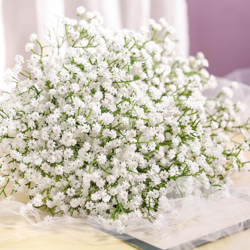 12Pcs Babys Breath Artificial Flowers, 21in Floral Stems for Vase Decor | Trim 1 gallery