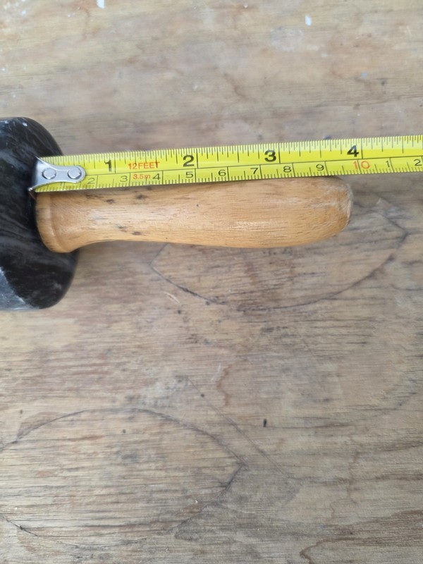 Vintage Kitchen Black Marble Rolling Pin with Oak Handles gallery