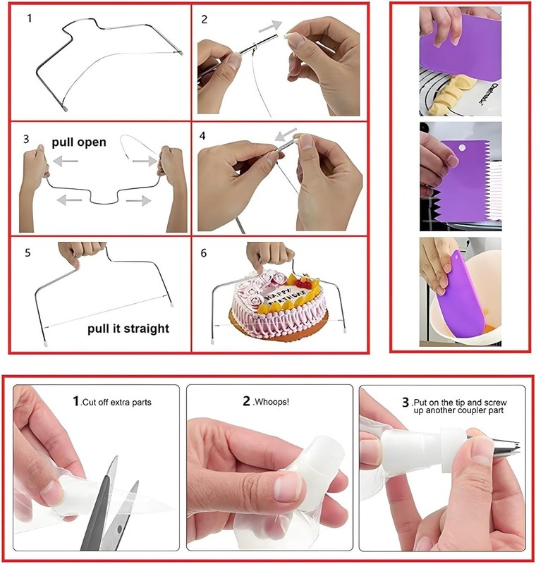 Cake Decorating Kit 340 pcs Turntable Tips Spatulas Icing Pastry Bags gallery