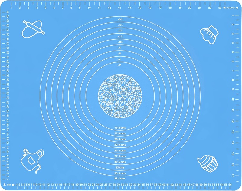 Silicone Baking Mat for Rolling Pastry Dough with 25.6 x 17.7, Blue