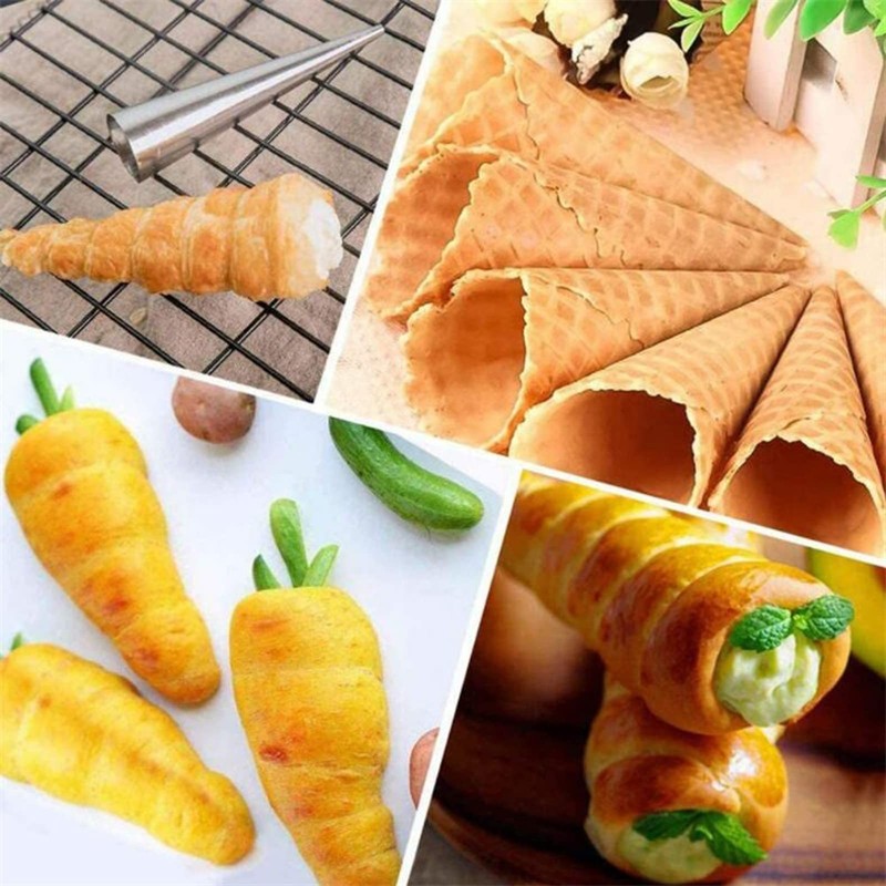 30 PCS NonStick Stainless Cream Horn Molds Large 5" DIY Danish Pastry gallery