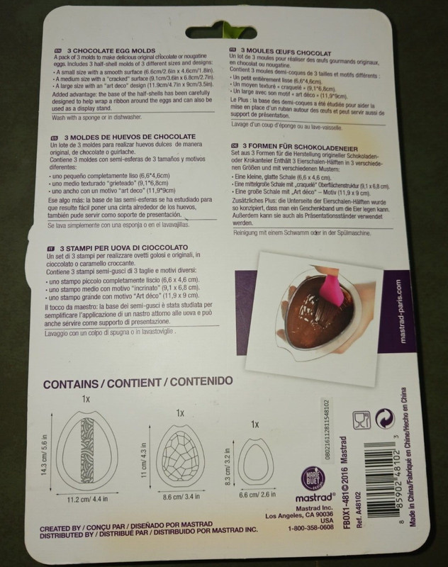 Mastrad Paris 3 Translucent Chocolate Egg Molds Eggs Small Medium Large Easter gallery