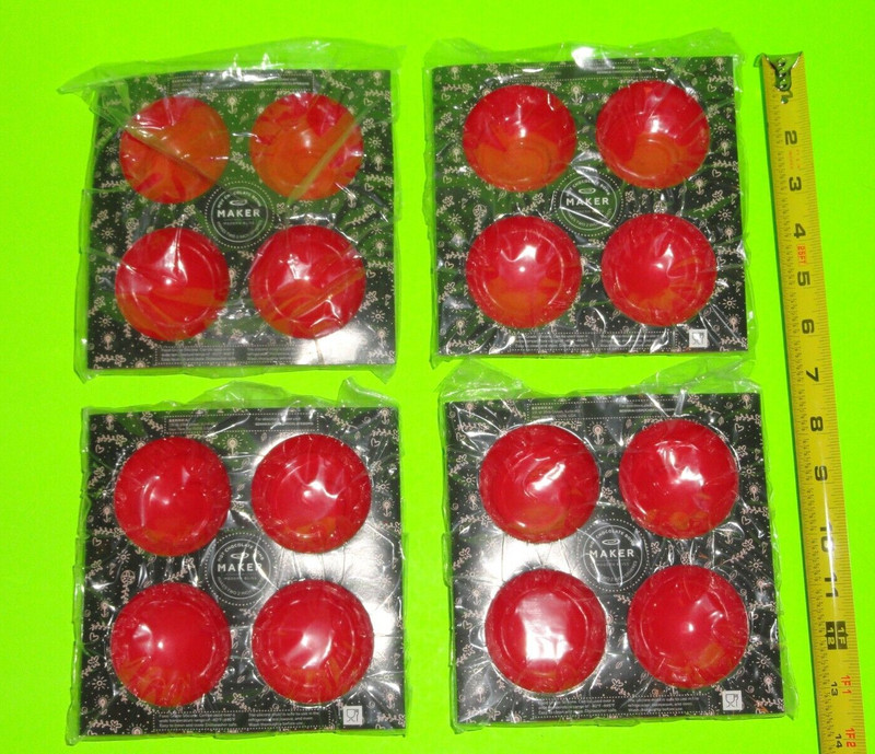 (Lot of 4) Bennkai Hot Chocolate Swirl Bomb Maker 2” Red Silicone Mold FabFitFun