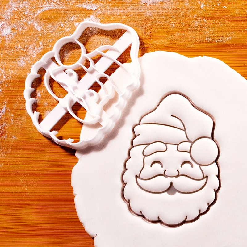 Set of 2 Santa Claus & Reindeer Cookie Cutters – Cute Christmas Baking Mold gallery