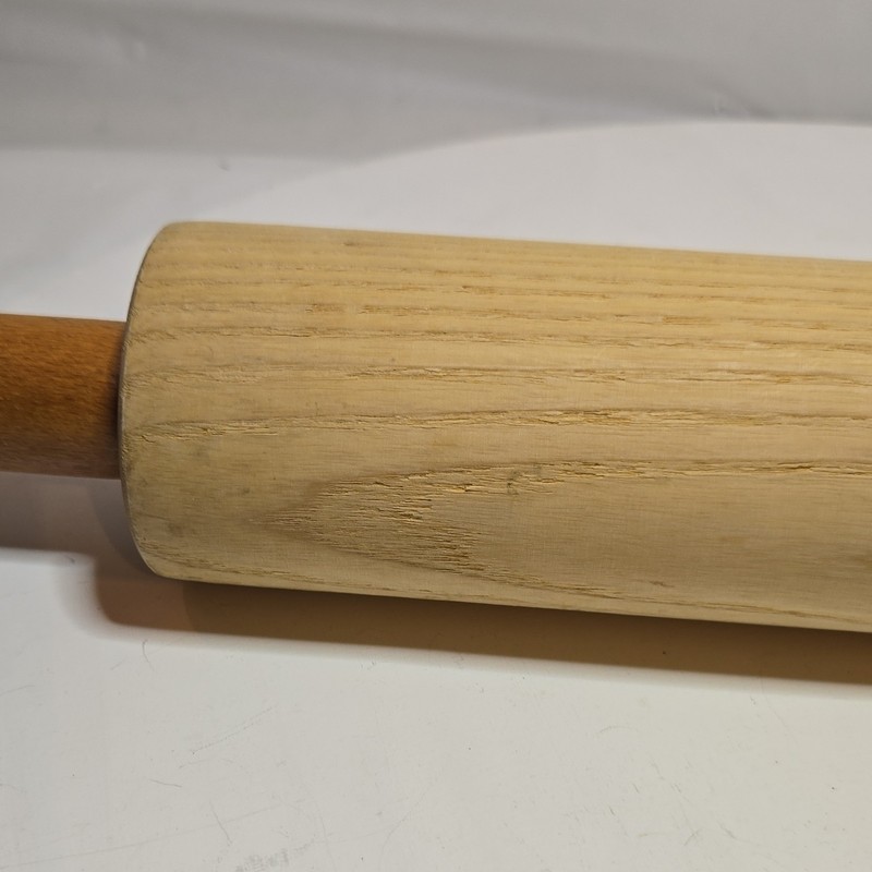 Wooden Rolling Pin with Handles Baking Kitchen Tool gallery