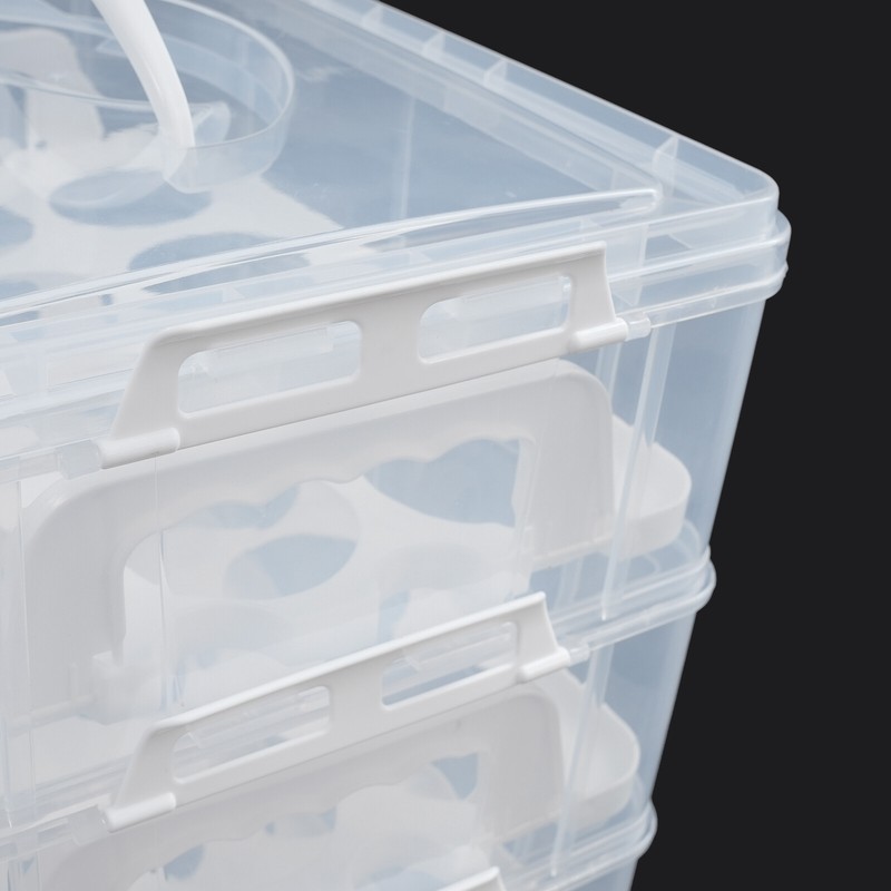 4-Tier Clear Cupcake Carrier Holds 48 Cupcakes PP Plastic Portable gallery