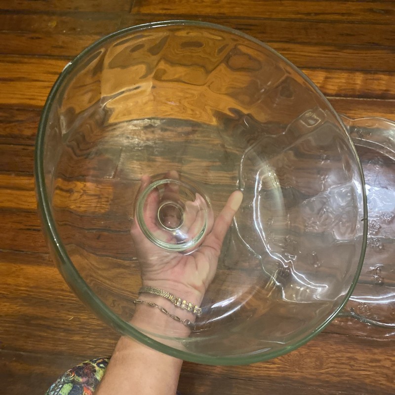 Vintage Anchor Hocking Savannah Cake Plate with Glass Dome Lid Embossed Floral gallery