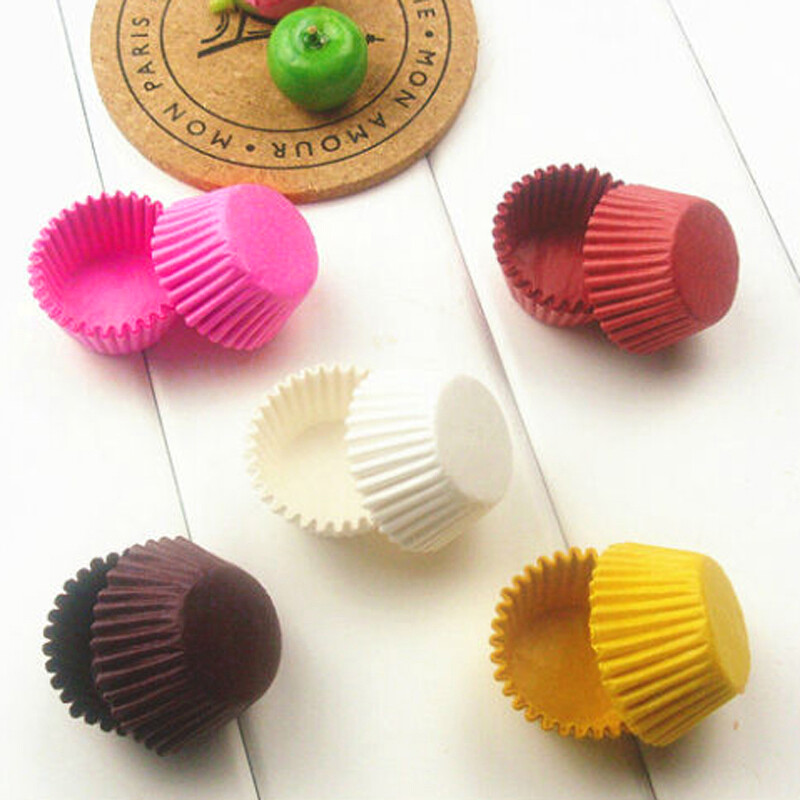 1000PCS Mini Chocalate Paper Liners Baking Cupcake Cases Muffin Cake Solid Color gallery
