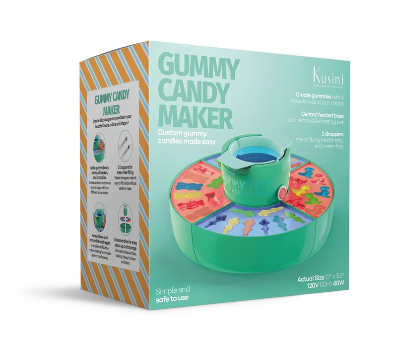 Gummy Candy Making Kit for Kids & Adults - 4 Mold Shapes, DIY Candy Maker, Fun G gallery