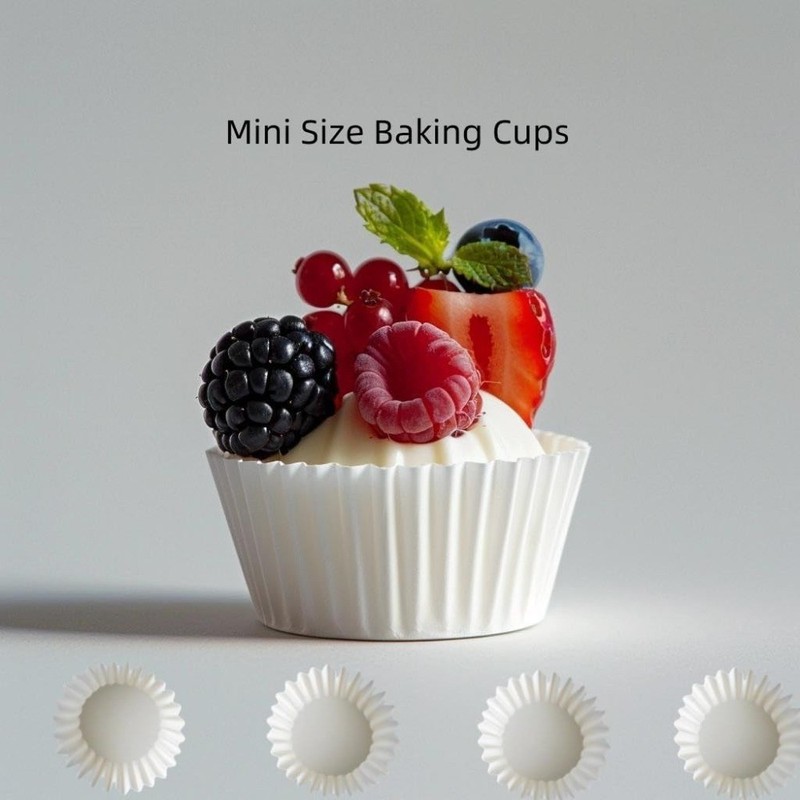 White Mini Cupcake Liners 500 Count Greaseproof Baking Cups Small Muffin gallery