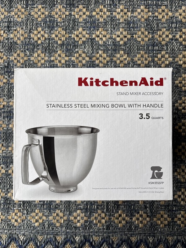 KitchenAid KSM35SSFP Polished Stainless Steel Bowl with Handle Metallic