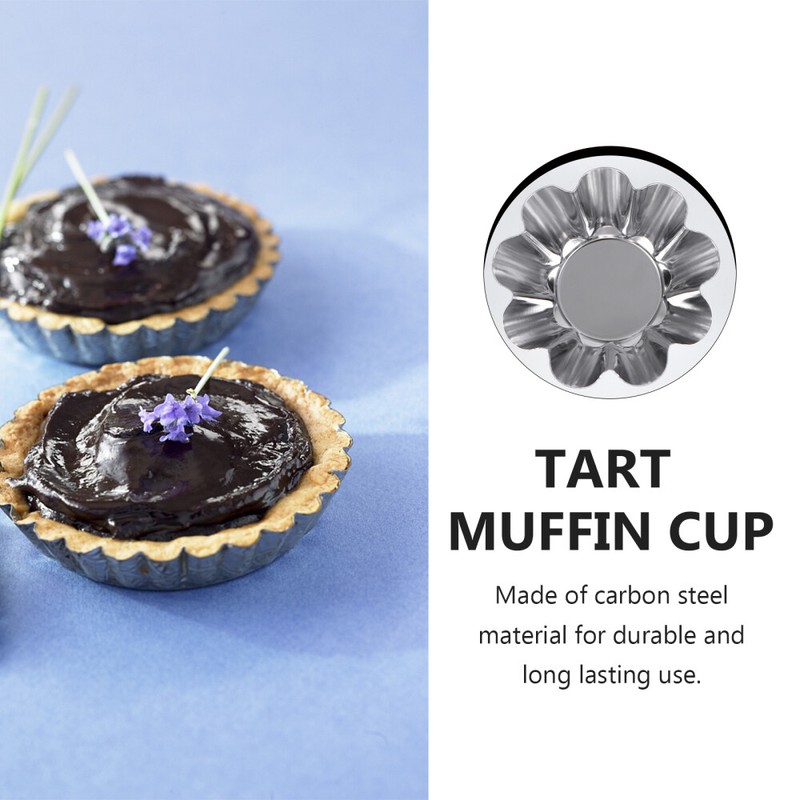 6PCS Tart Pans Flower Reusable Cupcake Muffin Baking Cup Mold for Kitchen gallery
