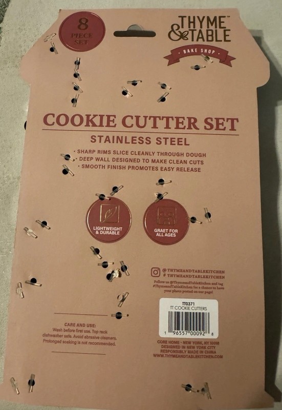 Cookie Cutter Set Eight Pieces Thyme Table Light Weight Durable Stainless Steel gallery