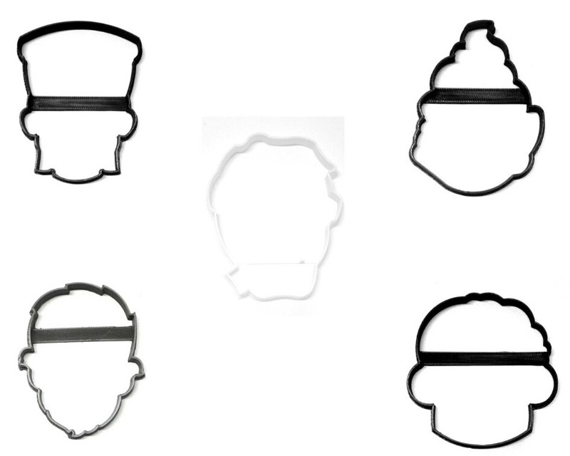 MONSTER FACES OUTLINES MUMMY WEREWOLF FRANKENSTEIN COOKIE CUTTER USA PR1384