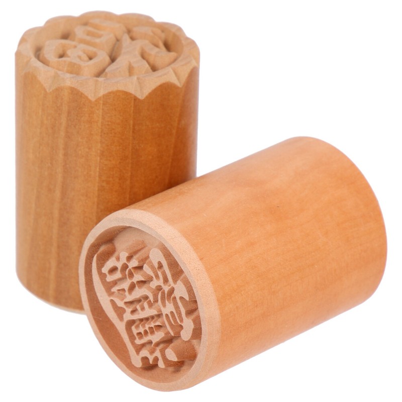2PCS Wooden Mooncake Mold Creamer Pitcher Autumn Festival Tools Cookie Stamps gallery