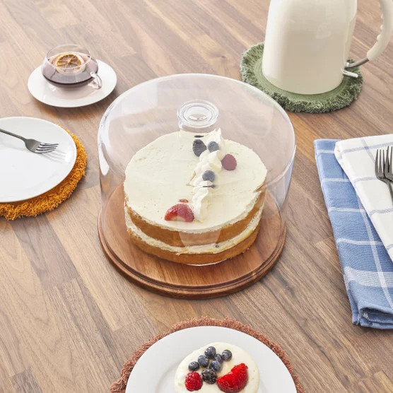 iDESIGN Wood Cake Plate with Dome Lid gallery