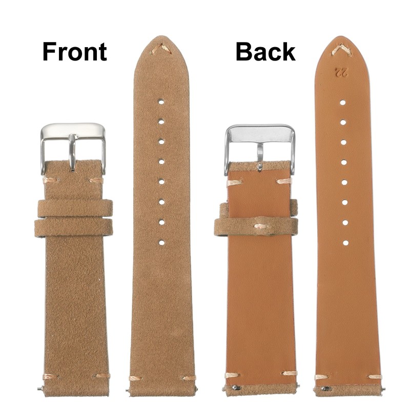 Suede Watch Straps for Quick Release 22mm Light Brown gallery