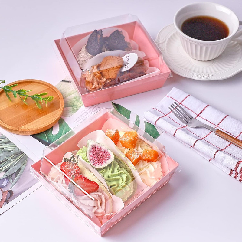 Small Charcuterie Boxes with Clear Lids, To Go Paper Disposable Food Containers, gallery