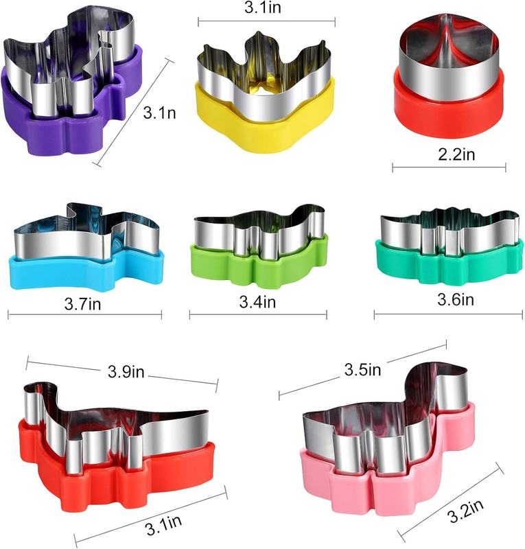 8pcs Dinosaur Cookie cutters,Stainless Steel Sandwich Cutters Cookie Cutters Veg gallery