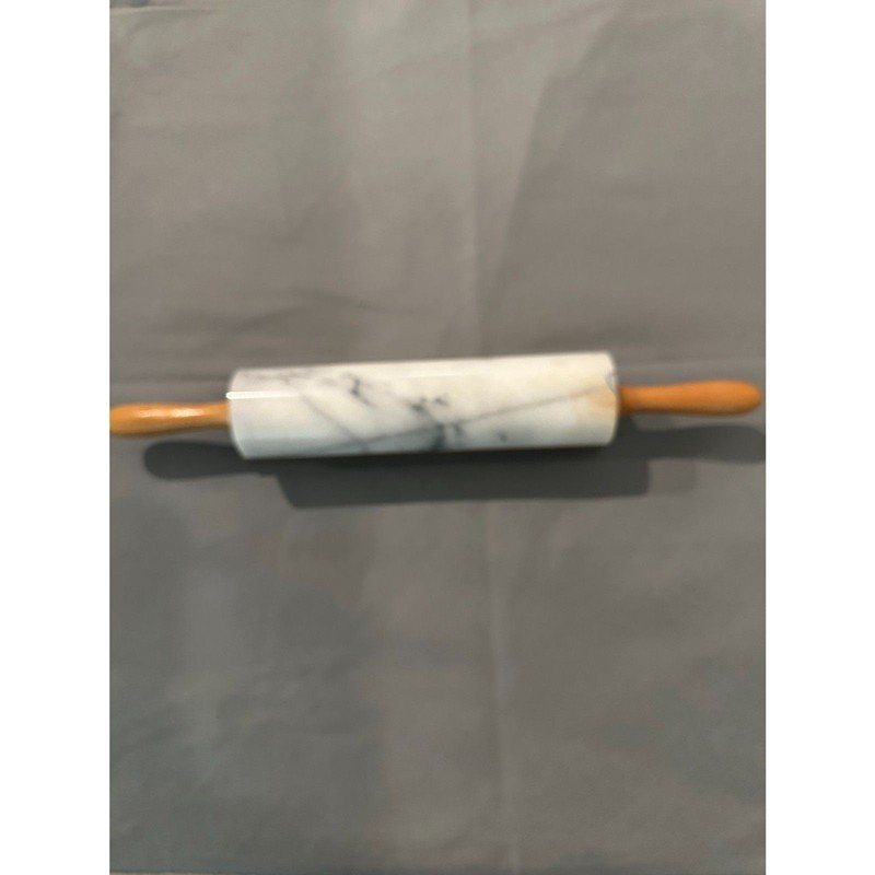 Marble Rolling Pin w/ Wood Handles and Wood Stand 10″ Rolling Pin