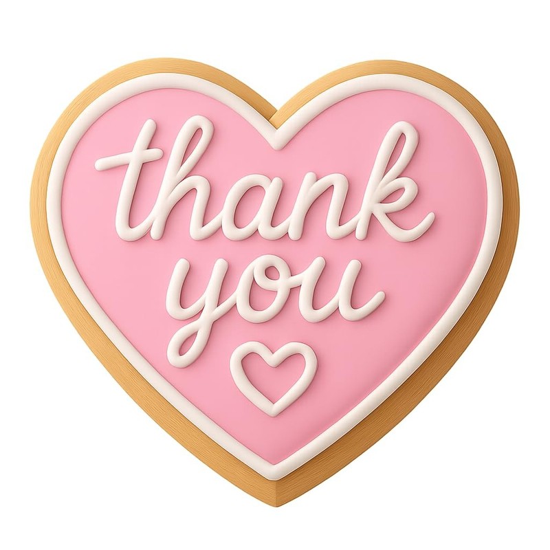 Heartfelt Thank You Sign Cookie Cutter & Stamp, Fondant & Clay Cutter - 4x3.7" gallery