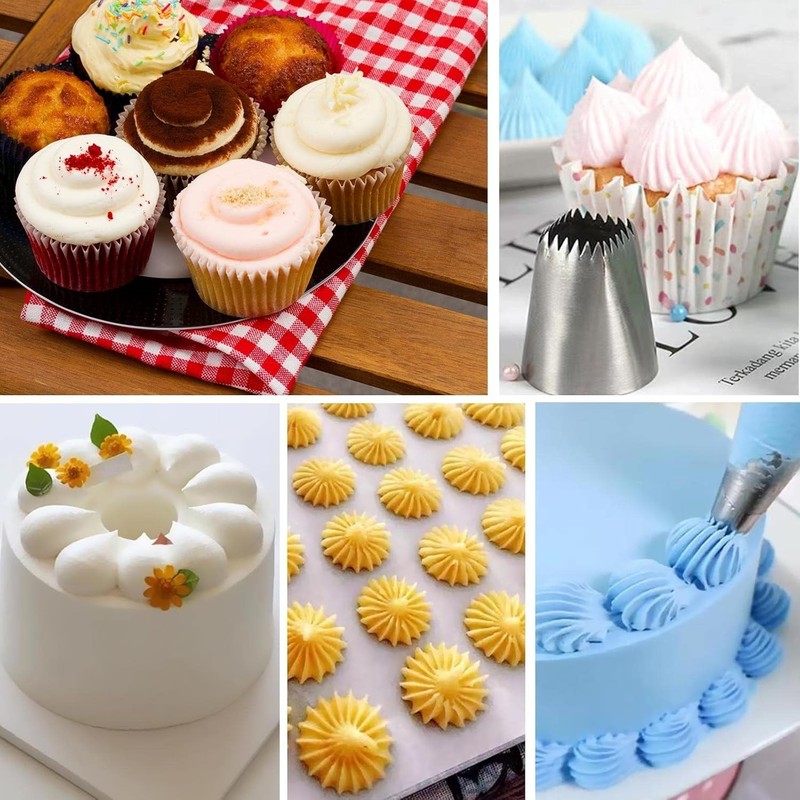 4-Pack X-Large Frosting Tips - Stainless Steel for Elegant Cake Design gallery