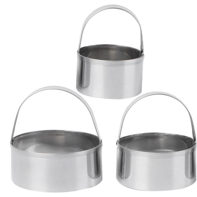 3 Pcs Stainless Steel Cookie Cutter Round 3-piece Set (flat Model) Man