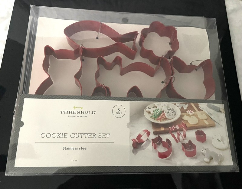 CAT Theme Threshold Cookie Cutters Set Stainless Steel Fish Kitten Paw 5-Pc NEW