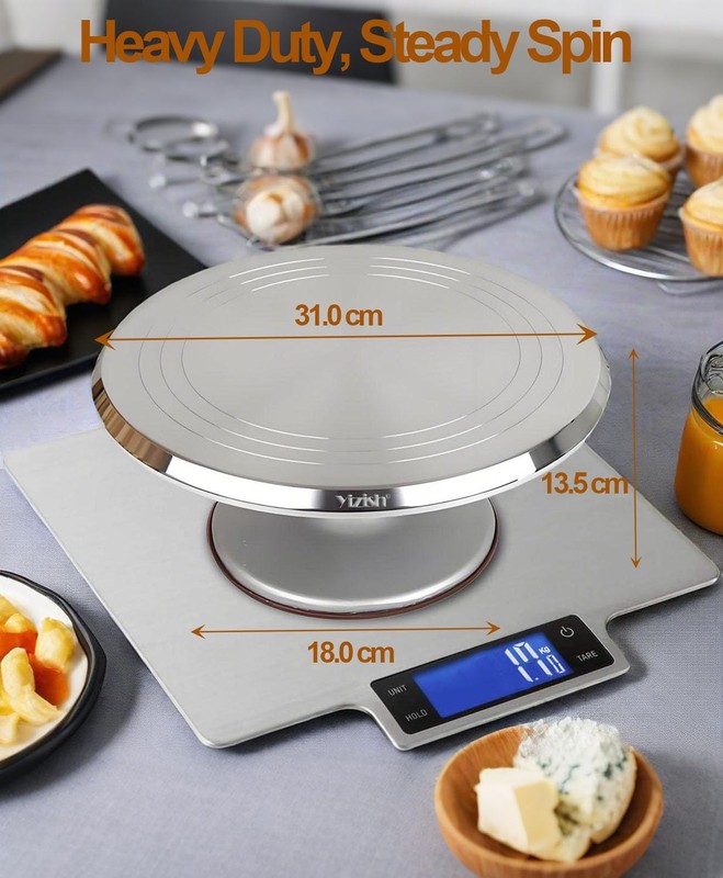 Yizish Cake Turntable Aluminum Alloy, 12 Inch Rotating Cake Stand Decorating ... gallery