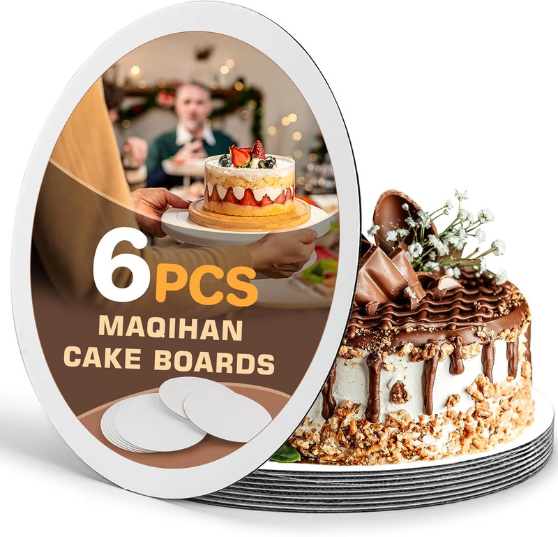 6 Cake Boards 10 Inch round – Cardboard Cake Rounds Base Stand Circles 10 Inch B