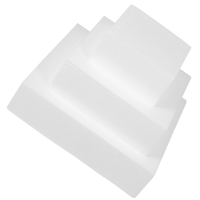 3 Pcs Cake Model Foam Blocks Square Cake Dummy Baking Tool Wedding