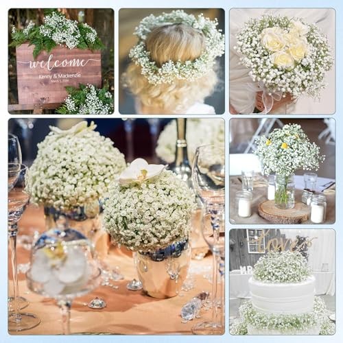 Babys Breath Artificial Flowers Long Stem Baby Breath Flowers 12 Pcs White gallery