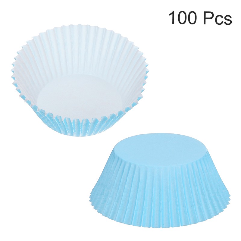 100 Pcs Cupcake Liners Paper Cup for Baking Cupcake Wrapper Sky Blue gallery