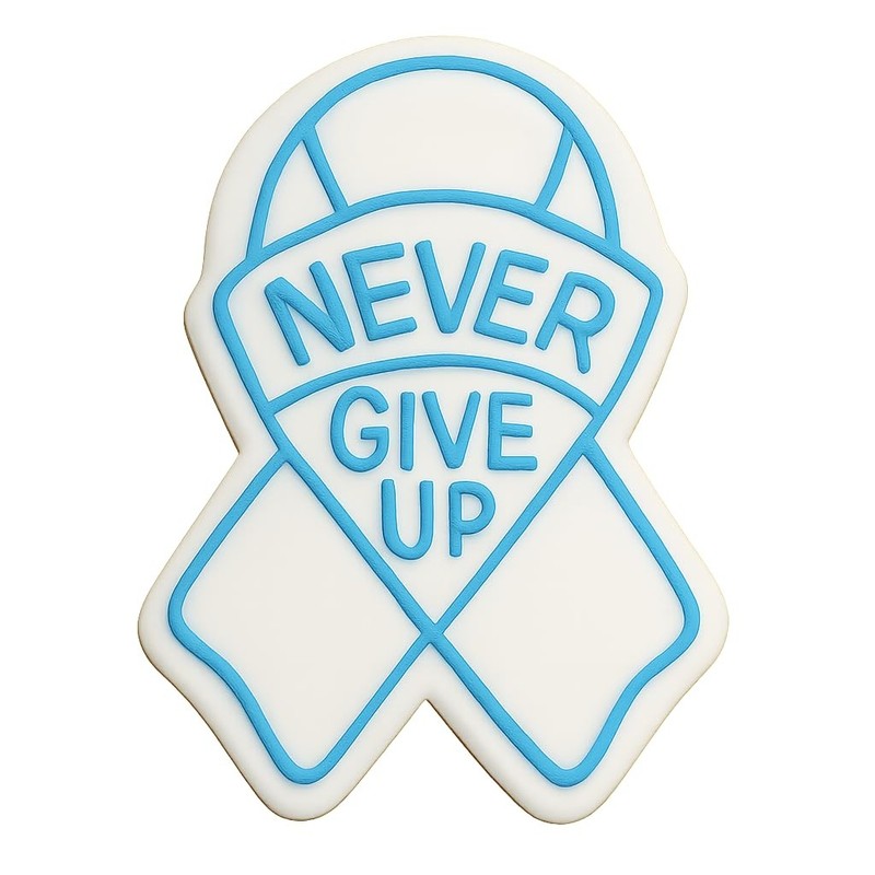 Never Give Up Ribbon Cookie Cutter - 2.8x4" Motivational Baking Tool gallery