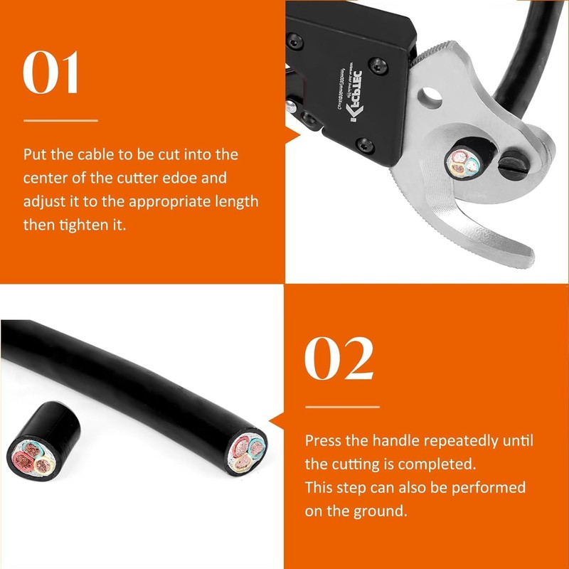 Kf Cptec Ratchet Cable Cutters Effortless Up To 300Mmawg 600Mcm Ratcheting Wire gallery