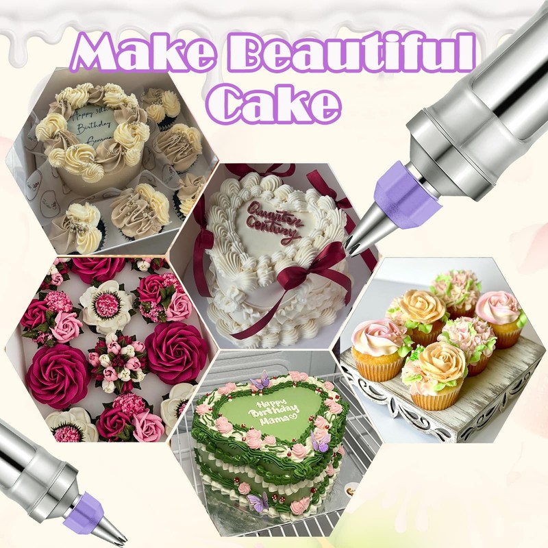 Dessert Decorating Syringe Set, Frosting Piping Kit Stainless Steels Cake Dec... gallery