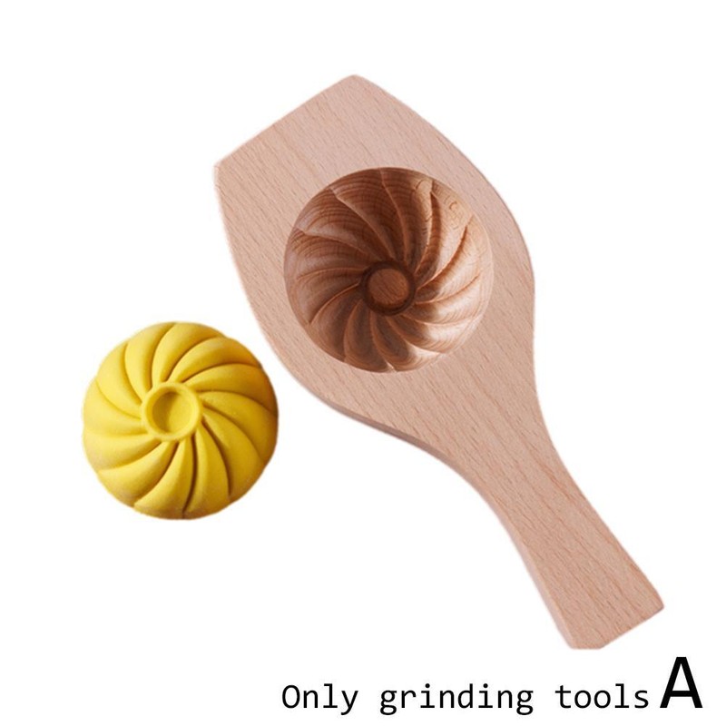DIY Bun Mold Wooden Moon Cake Molds Flower Shape Cookie Stamps X7S3