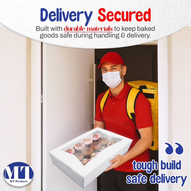 MT Products White Cake Boxes - 19" x 14" x 4" Bakery Boxes - Pack of 50 gallery
