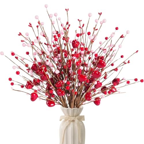 Valentines Day Decorations Valentine’s Day Gifts 24 Pack Heart Shaped Berry Red