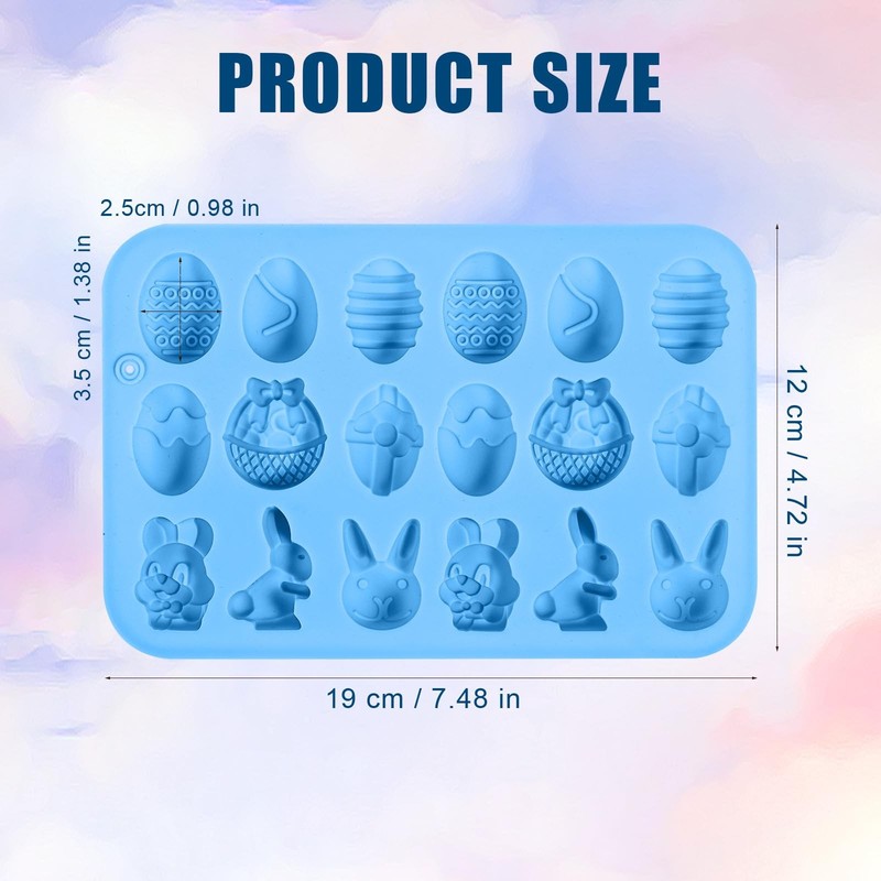 1pc Easter Molds Silicone for Chocolate Candy, Egg Bunny Chocolate Molds Vari... gallery