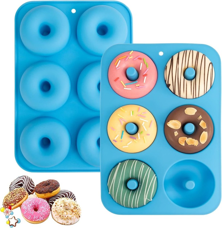 Blue Silicone Donut Molds Set of 2, Food Grade, Non-Stick, Oven & Dishwasher ... gallery