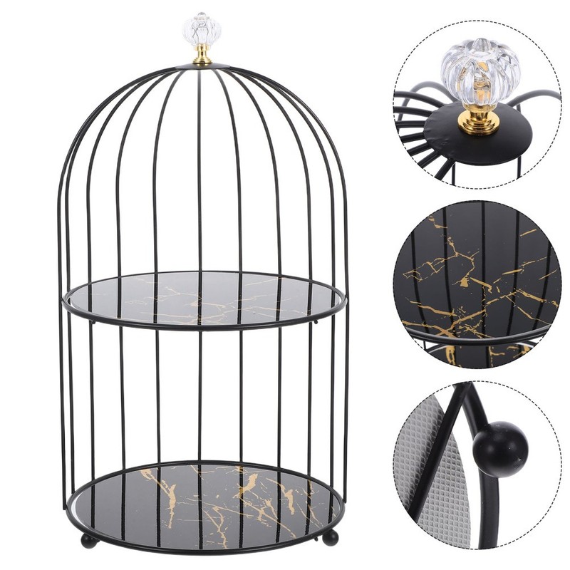 Cake Stand Birdcage Candle Holder Candy Display Plate Supports Bases
