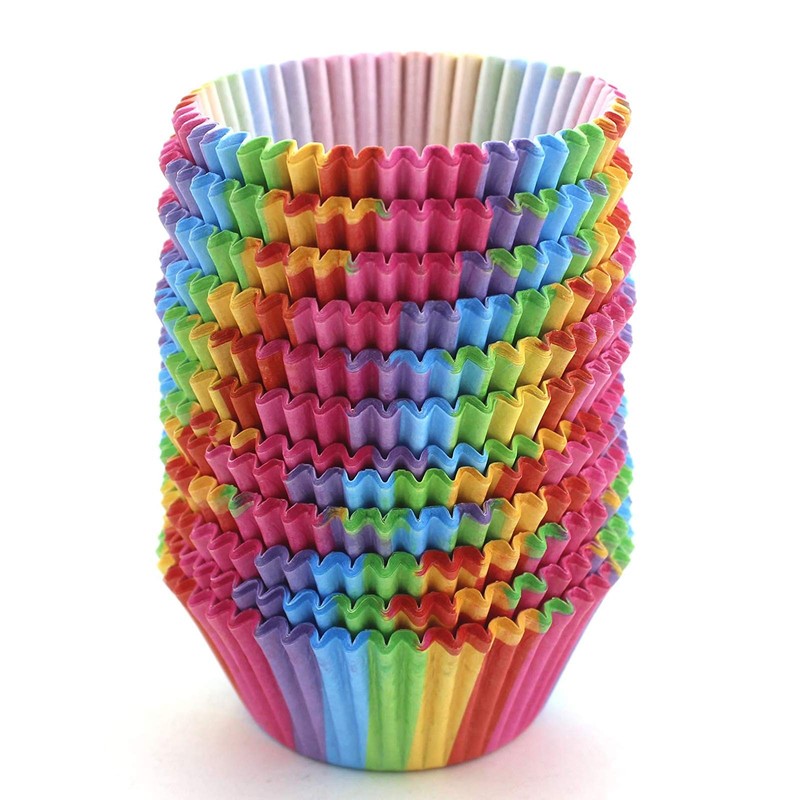 Rainbow Cupcake Papers Baking Cup Muffin Liners GreaseProof Wrapper 300 PCS