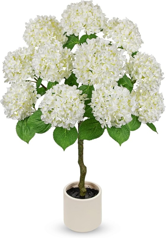 Hone Artificial Hydrana Tree 3FT White Hydrana Artificial Flowers