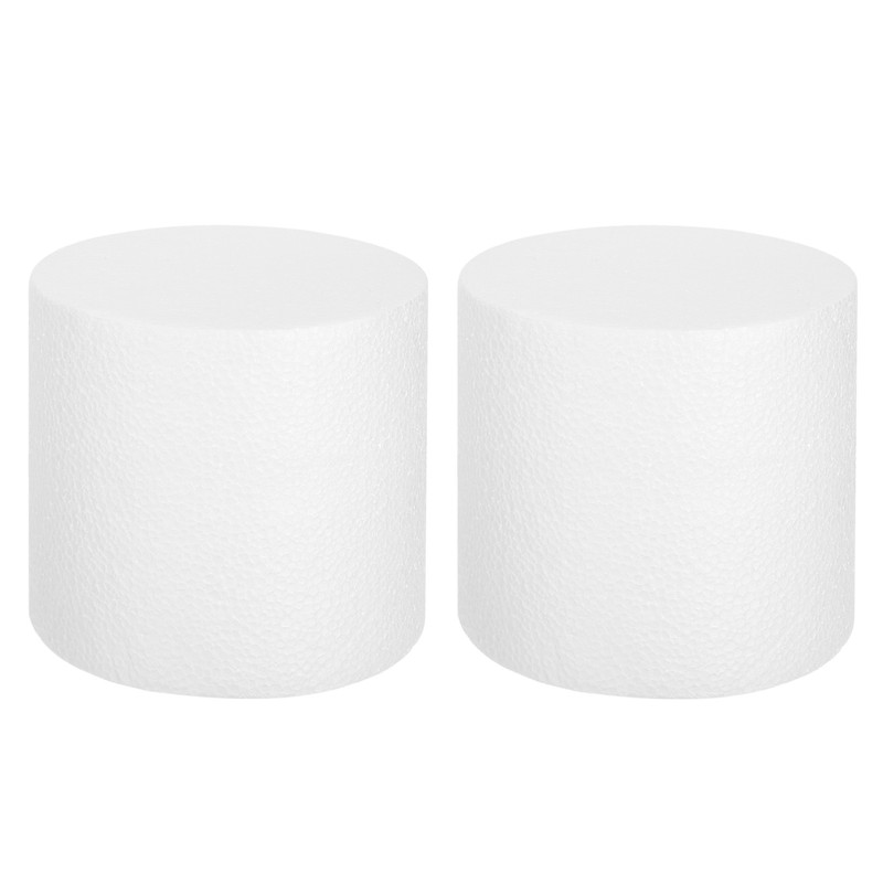 Round Foam Cake Dummy, 6″x 5″ White Fake Cake Circles Dummies, 2Pcs